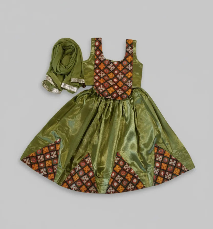 Green Brocade Lehenga Set