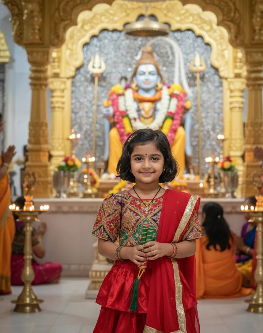 Red Tiered Lehenga Set