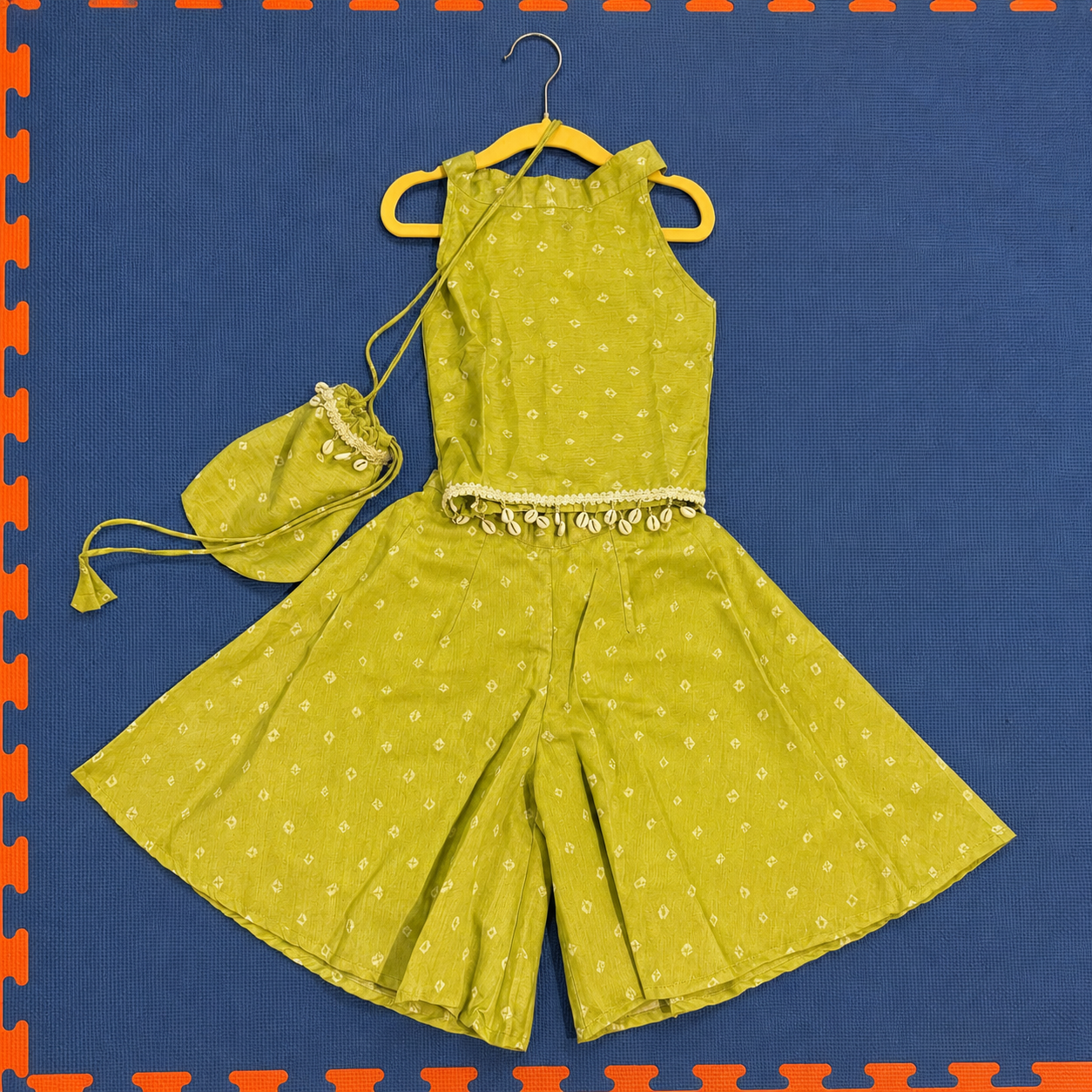 Green Bandhani Palazzo Set