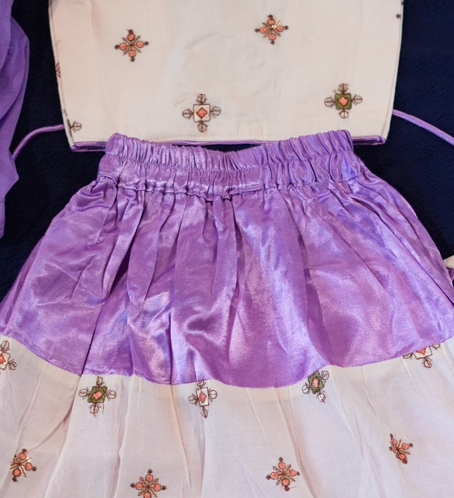 Ruffle Colorblock Lehenga Set