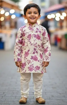 Rose Print Kurta Set