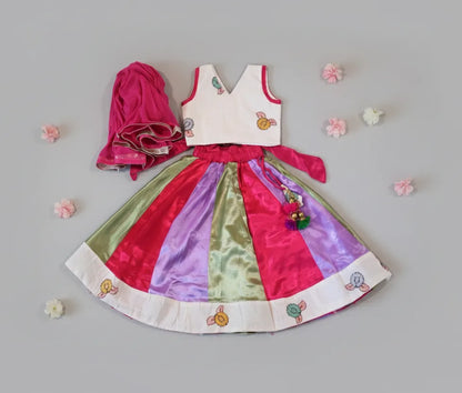 Multi-Color Panel Lehenga Set