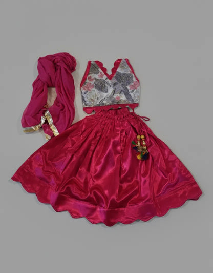 Pink Brocade Lehenga Set