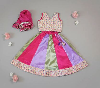 Floral Panel Lehenga Set