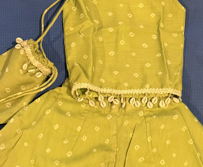 Green Bandhani Palazzo Set