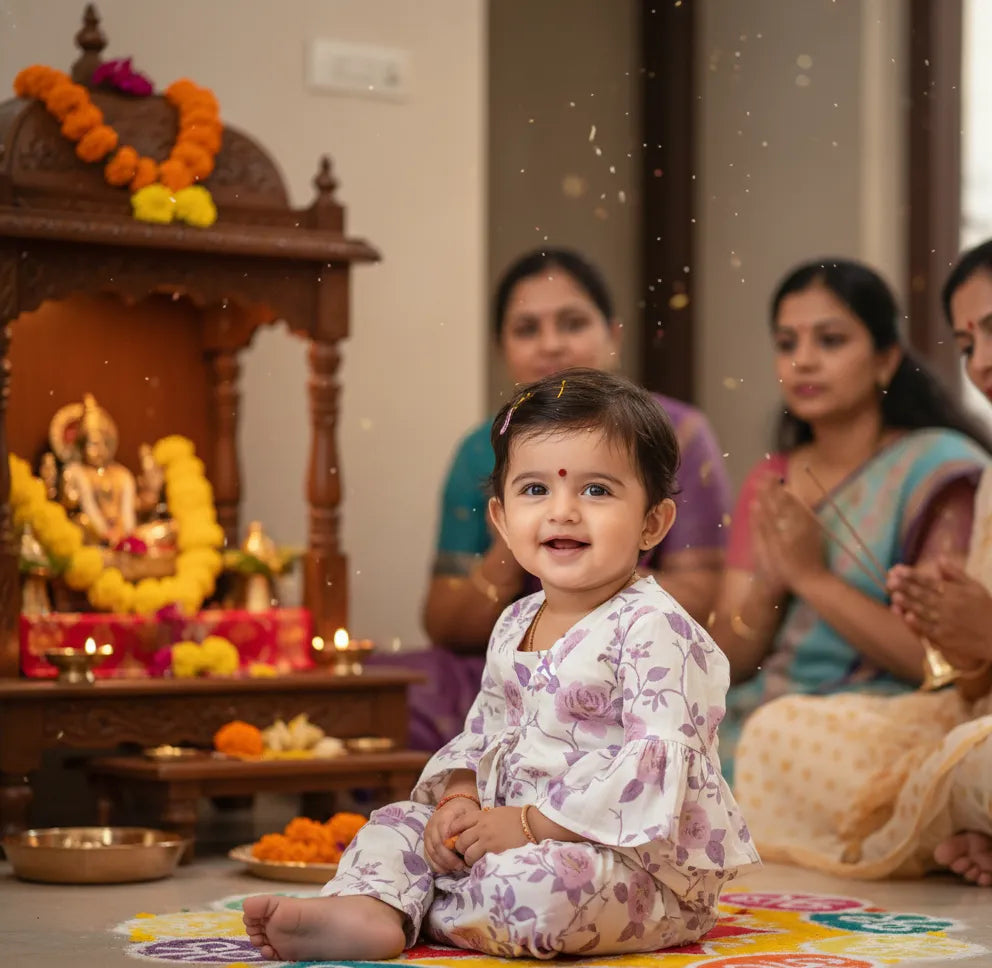 Rose Print Sharara Set