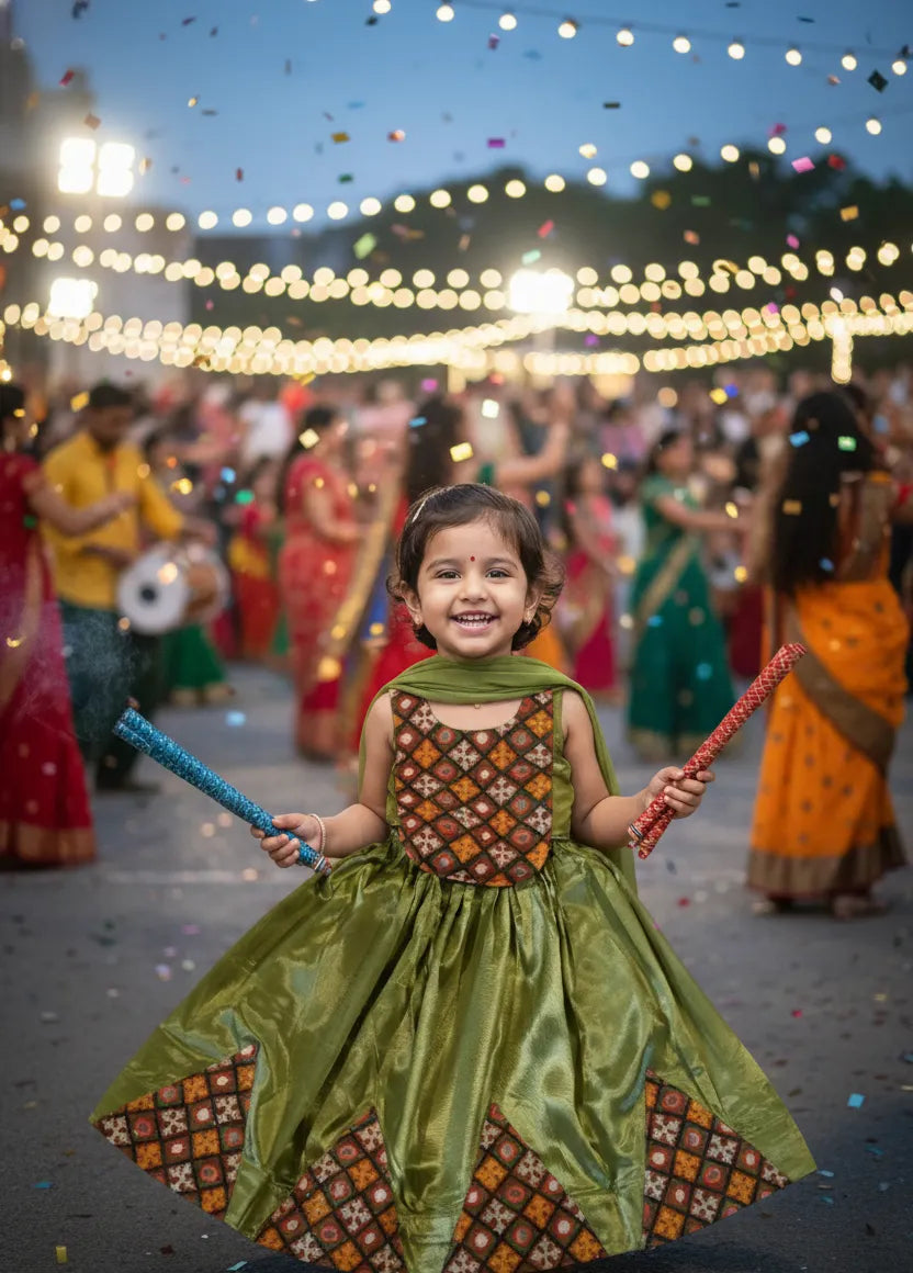 Green Brocade Lehenga Set