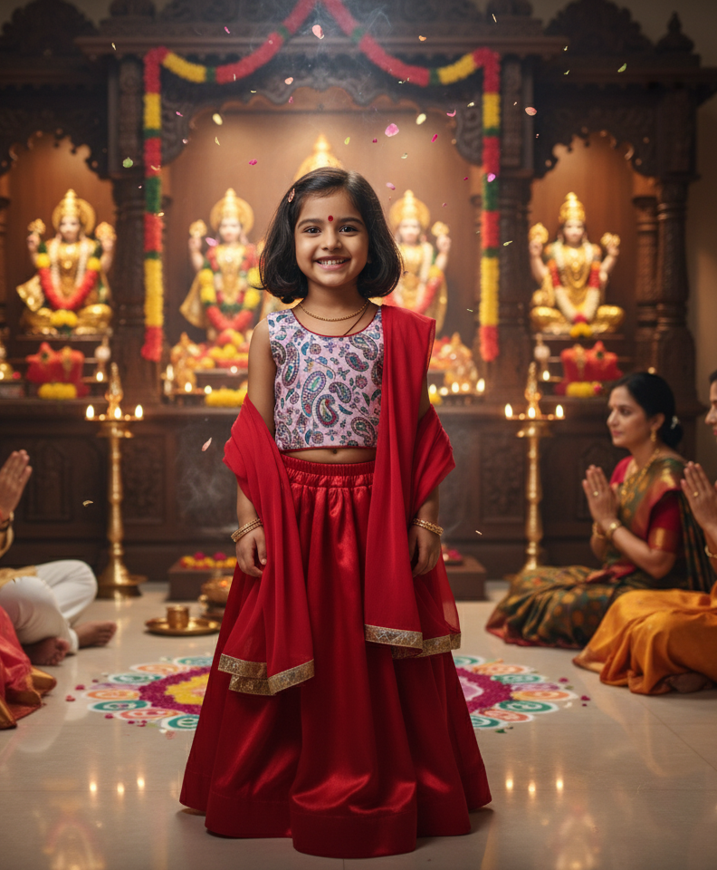 Red Paisley Lehenga Set