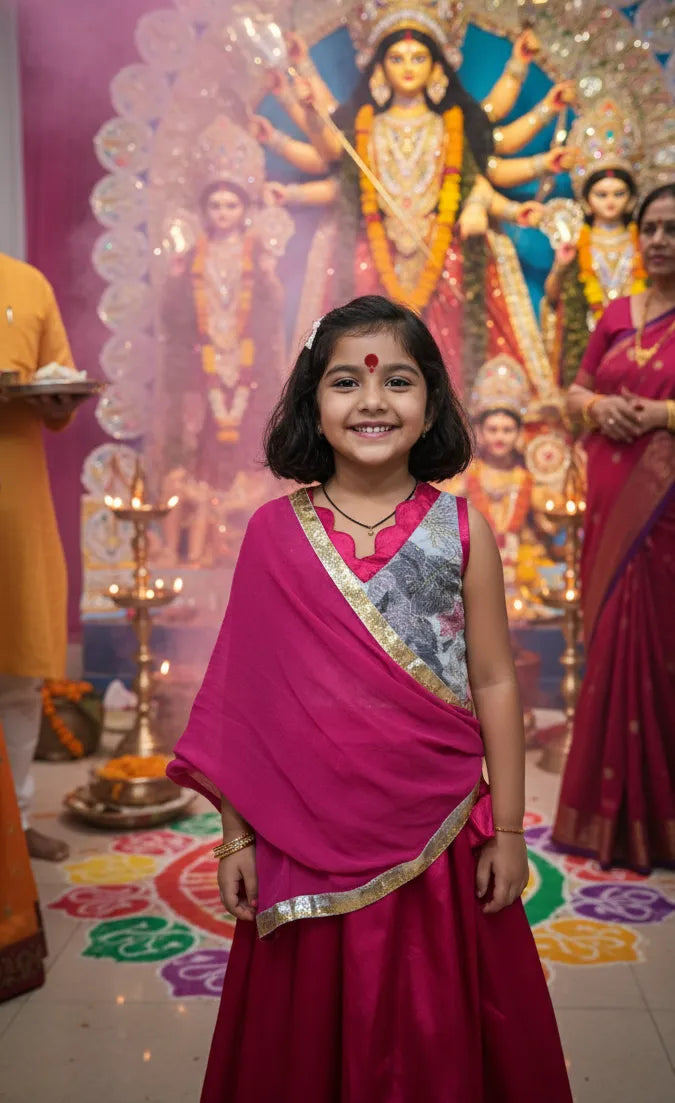 Pink Brocade Lehenga Set