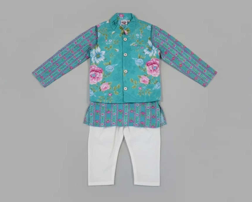 3-Piece Kurta Jacket Set