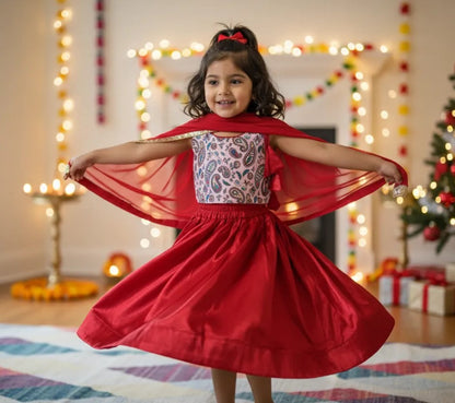 Red Paisley Lehenga Set