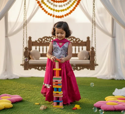 Pink Brocade Lehenga Set