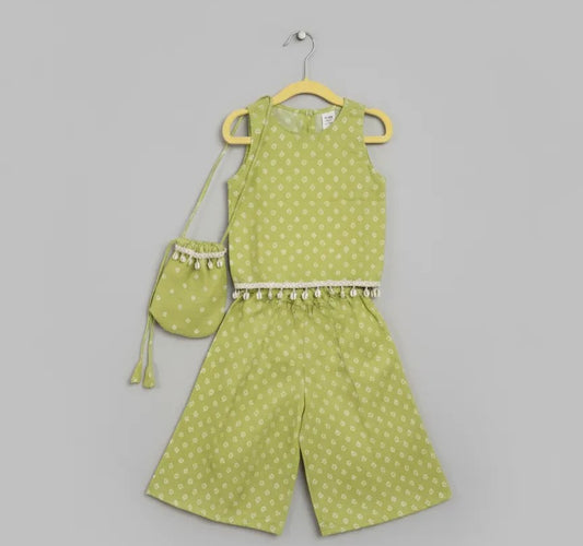 Green Bandhani Palazzo Set