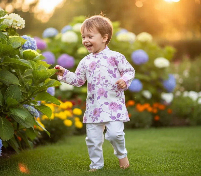 Rose Print Kurta Set