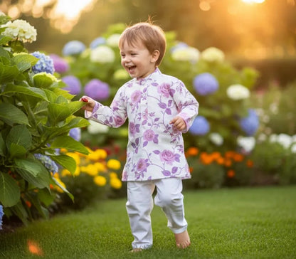 Rose Print Kurta Set