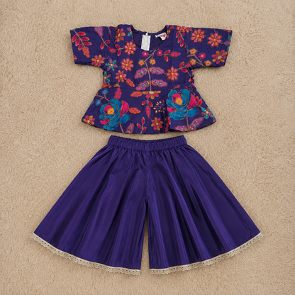 Purple Peplum Top & Palazzo Set