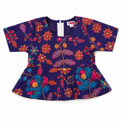 Purple Peplum Top & Palazzo Set