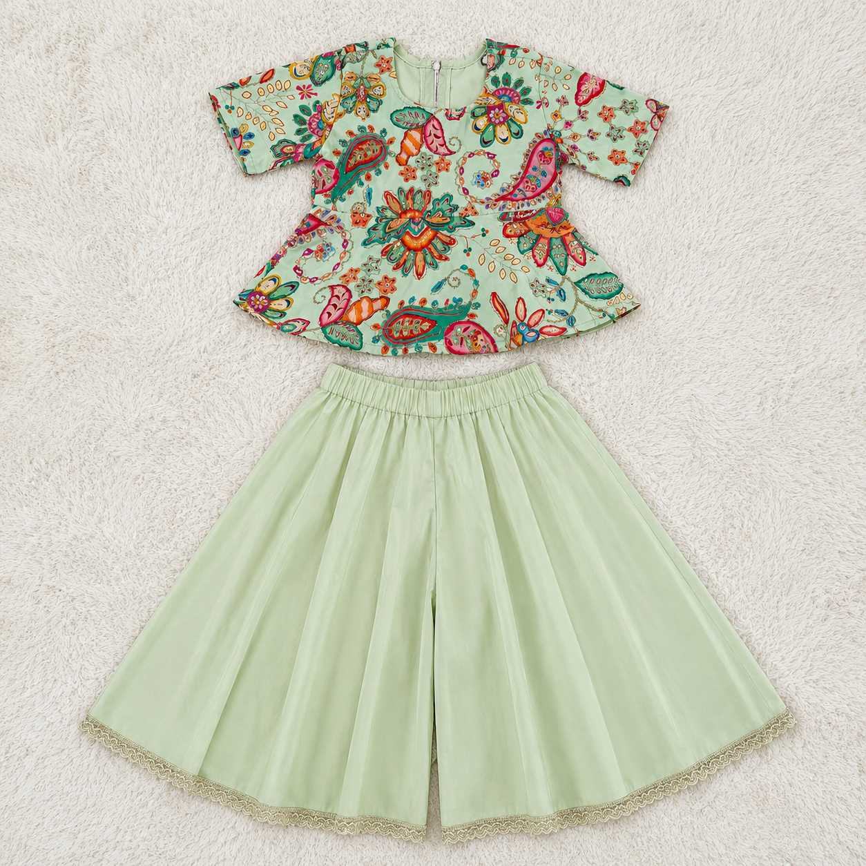 Mint Green Top & Palazzo Set
