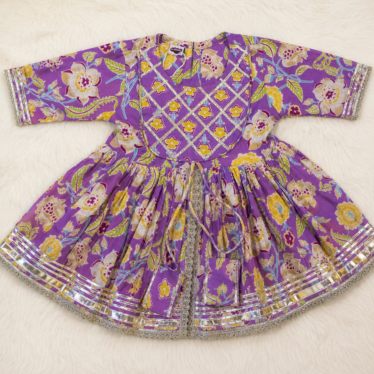 Purple Floral Sharara Set