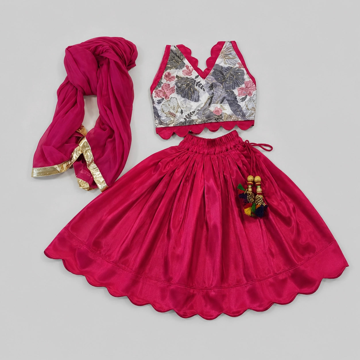 Pink Brocade Lehenga Set