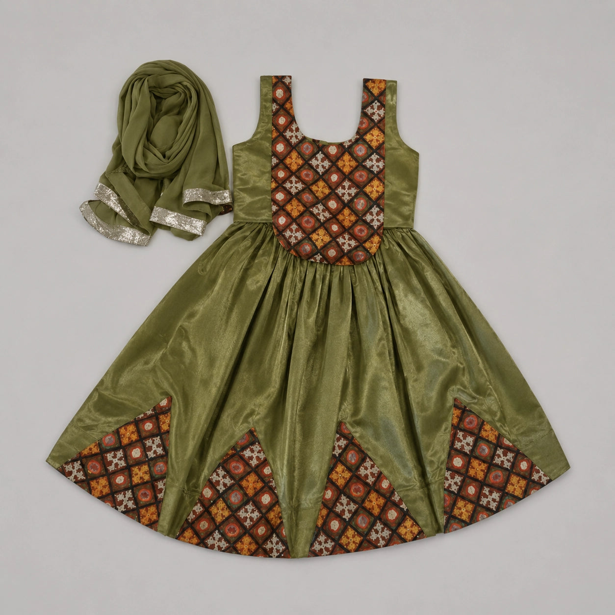 Green Brocade Lehenga Set