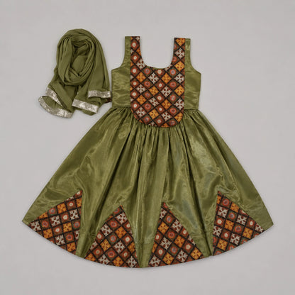Green Brocade Lehenga Set