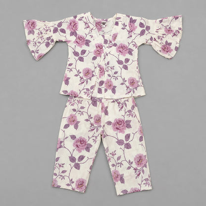 Rose Print Sharara Set