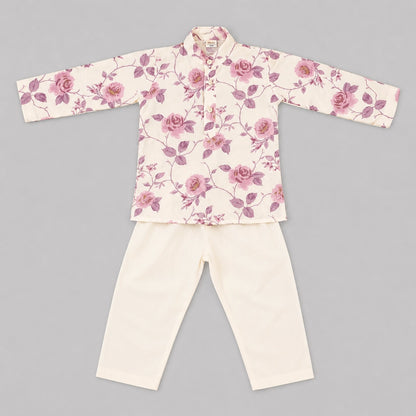 Rose Print Kurta Set