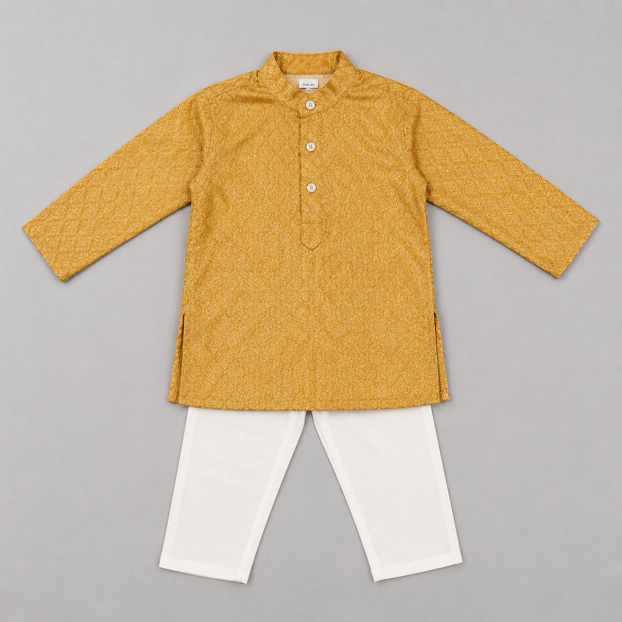 Golden Jacquard Kurta Set