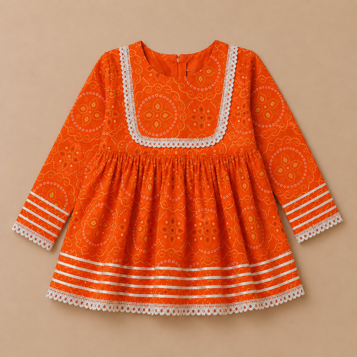 Girl Orange Peplum Top & Palazzo Set