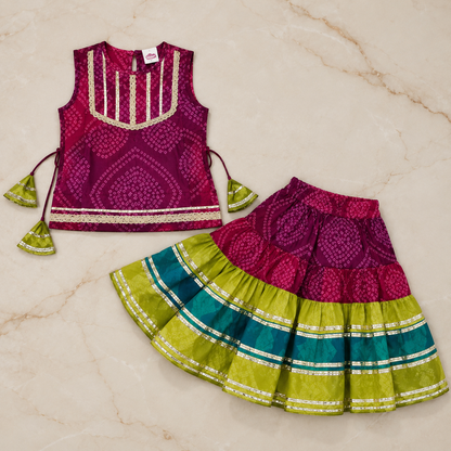 Red Sleeveless Sharara Set