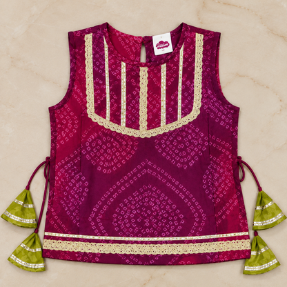 Red Sleeveless Sharara Set