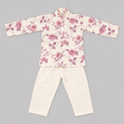 Rose Print Kurta Set