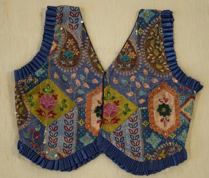 Blue Tiered Lehenga Set