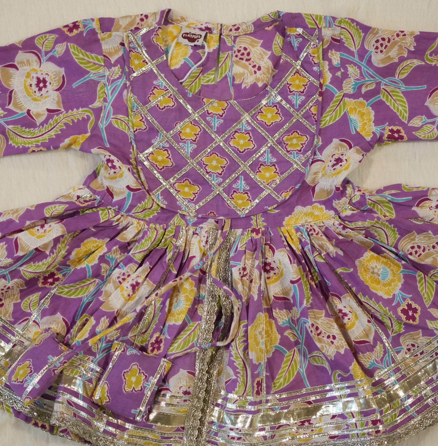 Purple Floral Sharara Set