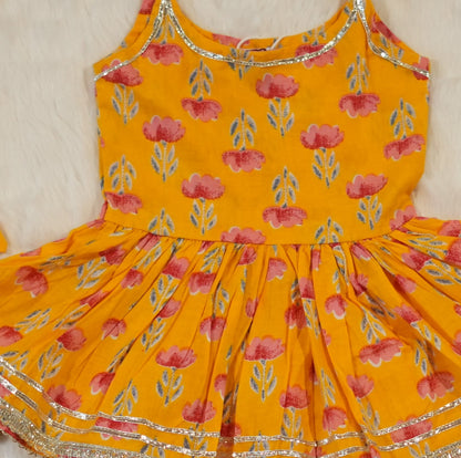 Girls Yellow Floral Sarara Set