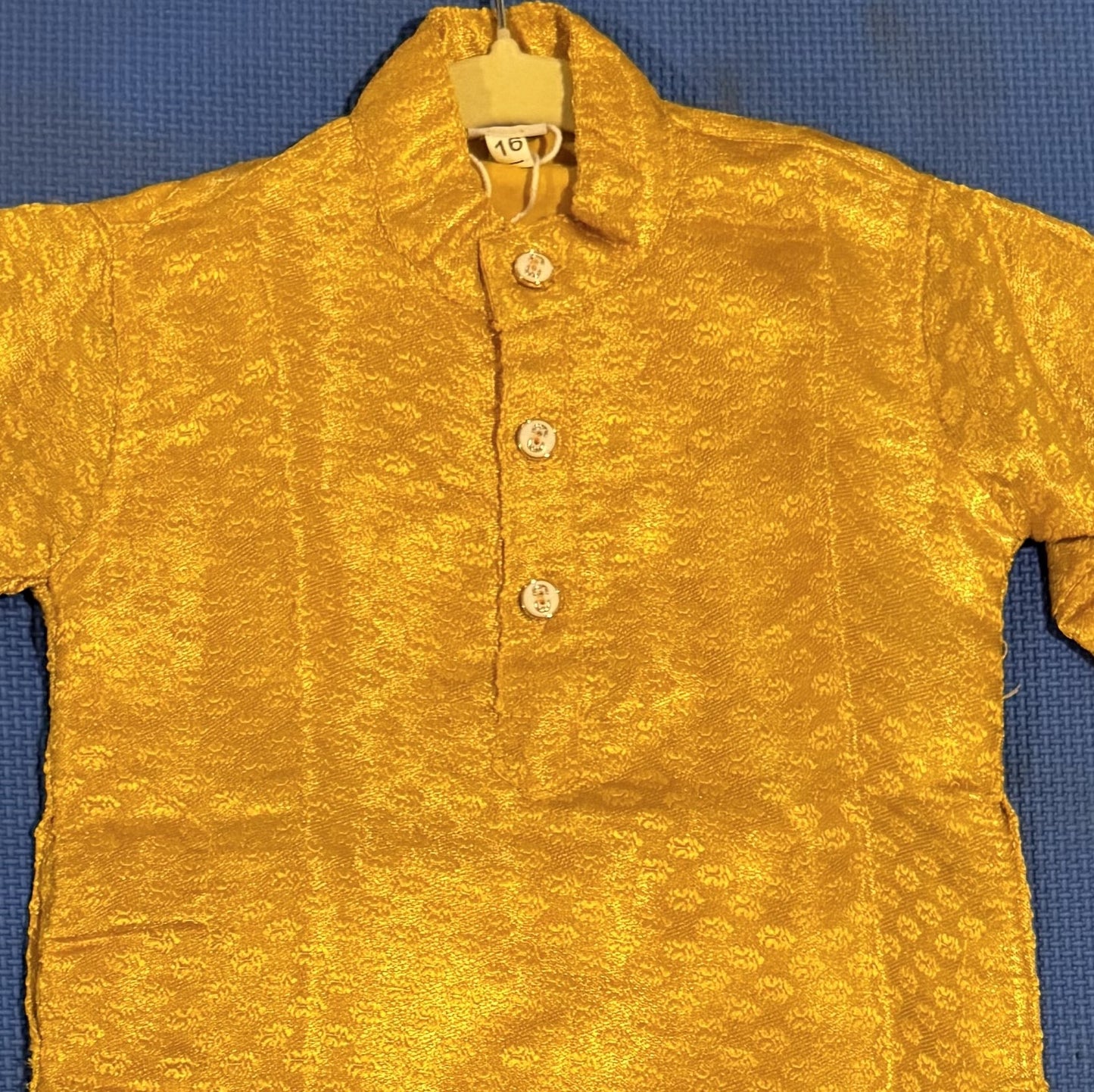 Golden Jacquard Kurta Set