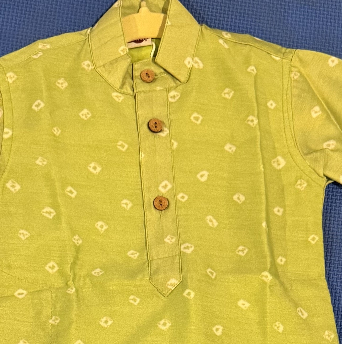 Kids Green Bandhani Kurta Set