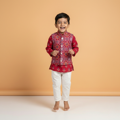 3-Piece Kurta Jacket Set