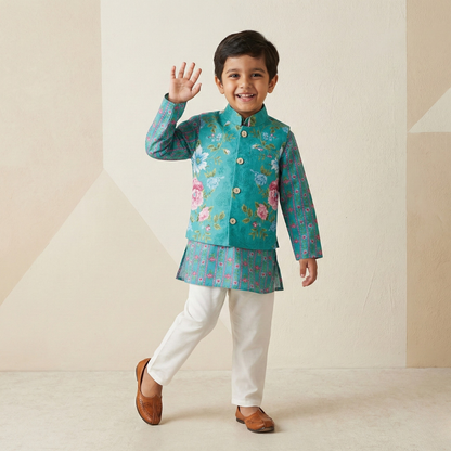 3-Piece Kurta Jacket Set