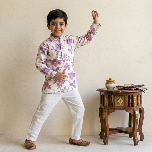 Rose Print Kurta Set
